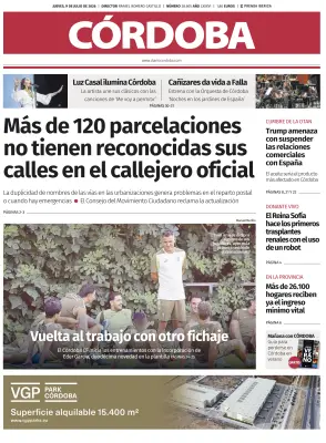 Portada de Córdoba, 9 de julio de 2026