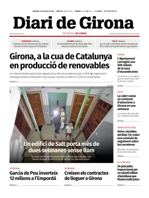 Portada de Diari de Girona, 22 de julio de 2026