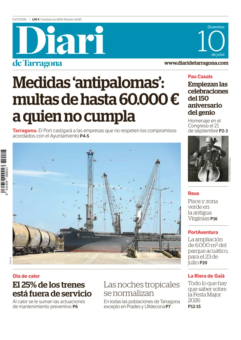 Portada de Diari de Tarragona