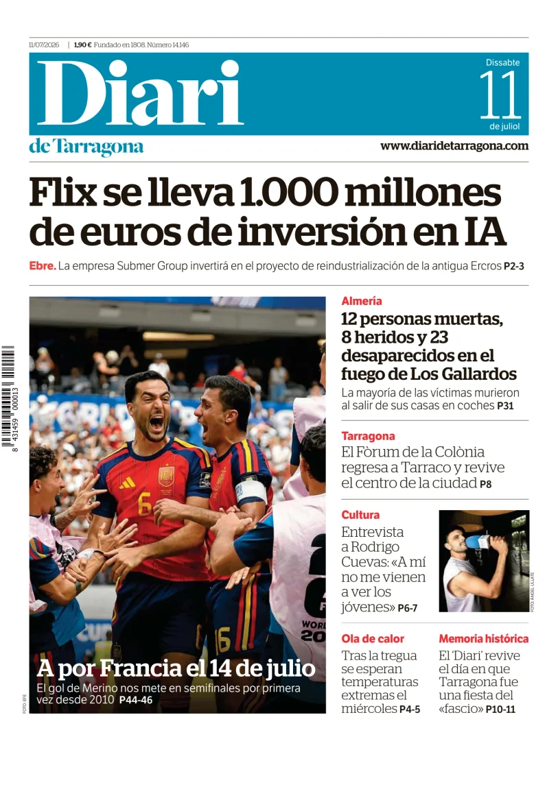 Portada de Diari de Tarragona