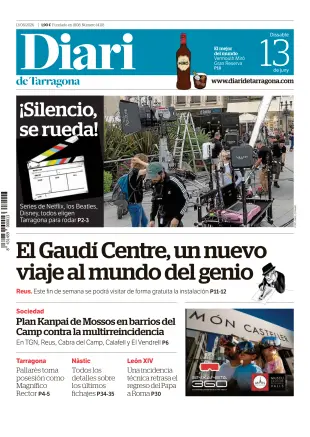 Portada de Diari de Tarragona, 13 de junio de 2026