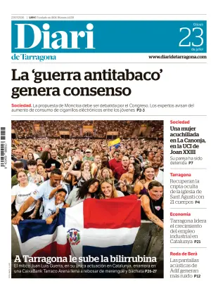 Portada de Diari de Tarragona, 23 de julio de 2026