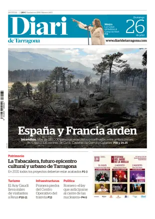 Portada de Diari de Tarragona, 26 de julio de 2026