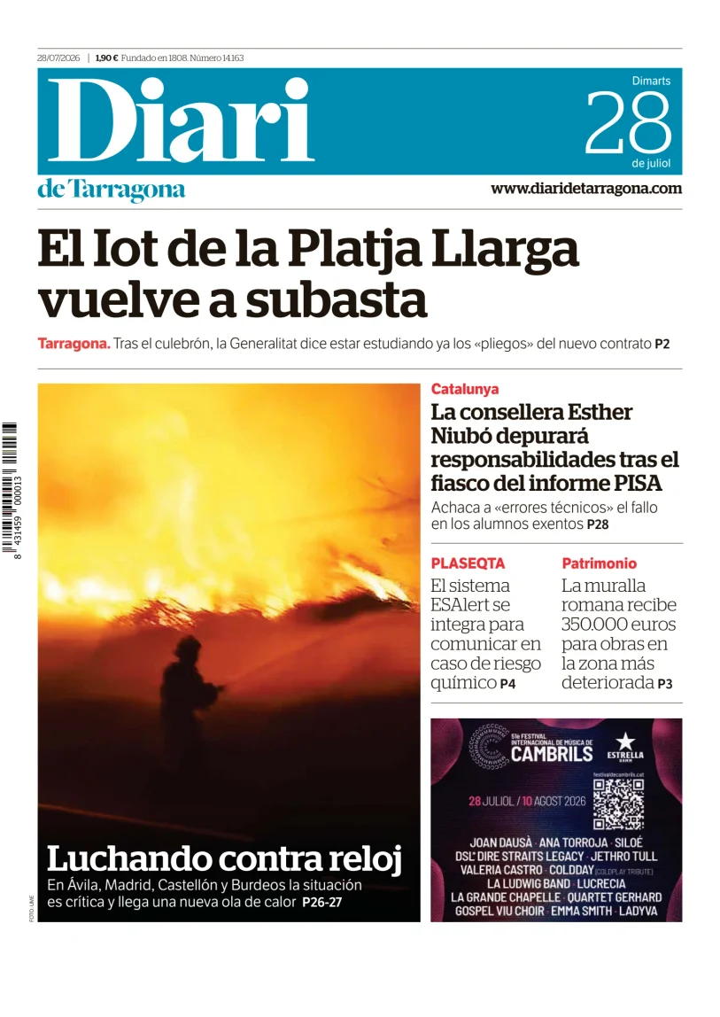 Portada de Diari de Tarragona