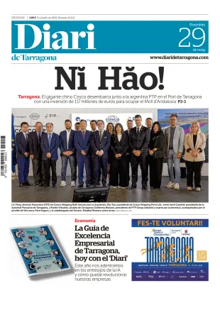 Portada de Diari de Tarragona, 29 de mayo de 2026