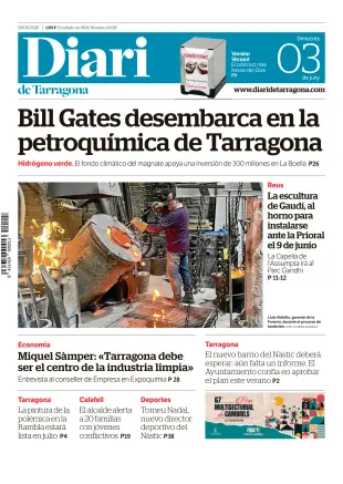Portada de Diari de Tarragona, 3 de junio de 2026