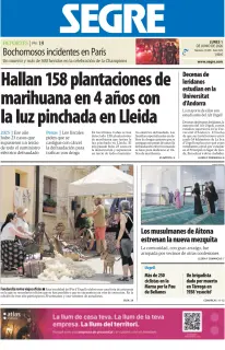 Portada de Diari Segre, 1 de junio de 2026