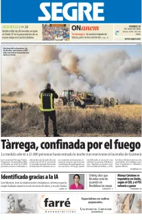 Portada de Diari Segre, 10 de julio de 2026