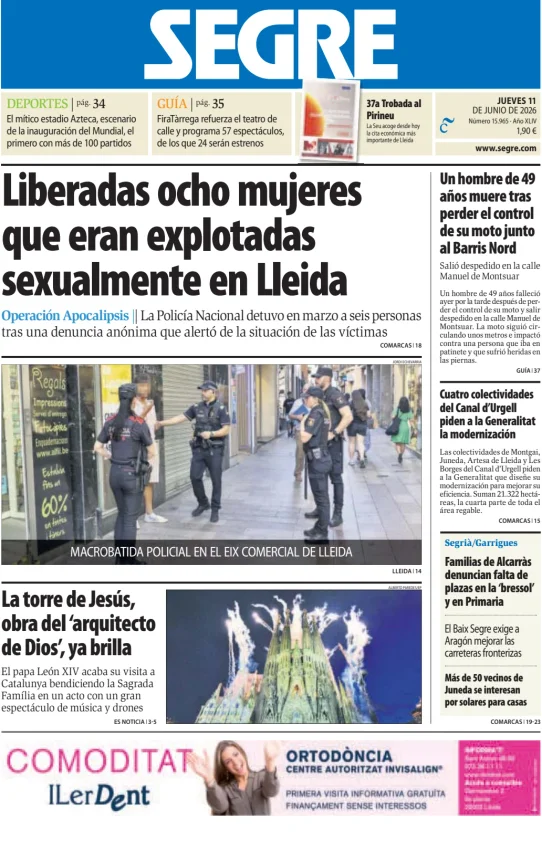 Portada de Diari Segre