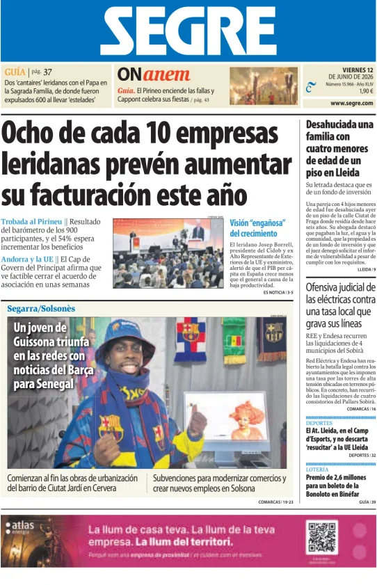 Portada de Diari Segre