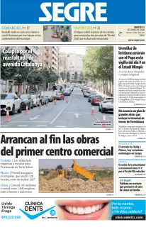 Portada de Diari Segre, 2 de junio de 2026