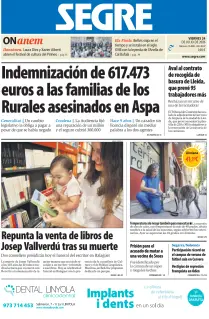 Portada de Diari Segre, 24 de julio de 2026