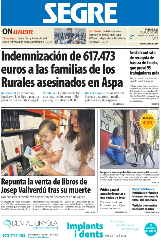Portada de Diari Segre