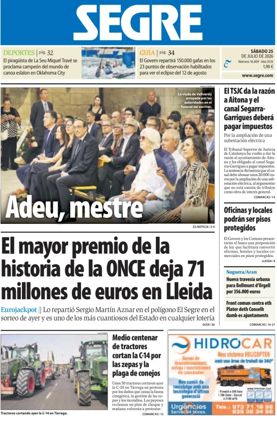 Portada de Diari Segre