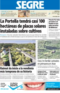 Portada de Diari Segre, 28 de julio de 2026