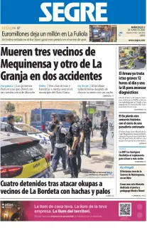 Portada de Diari Segre, 3 de junio de 2026