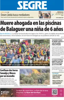 Portada de Diari Segre, 8 de julio de 2026