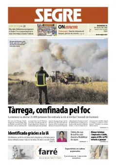 Portada de Diari Segre (Català), 10 de julio de 2026