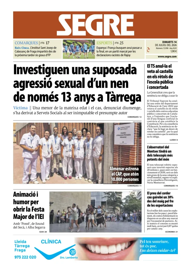 Diari Segre (Català) — 14/07