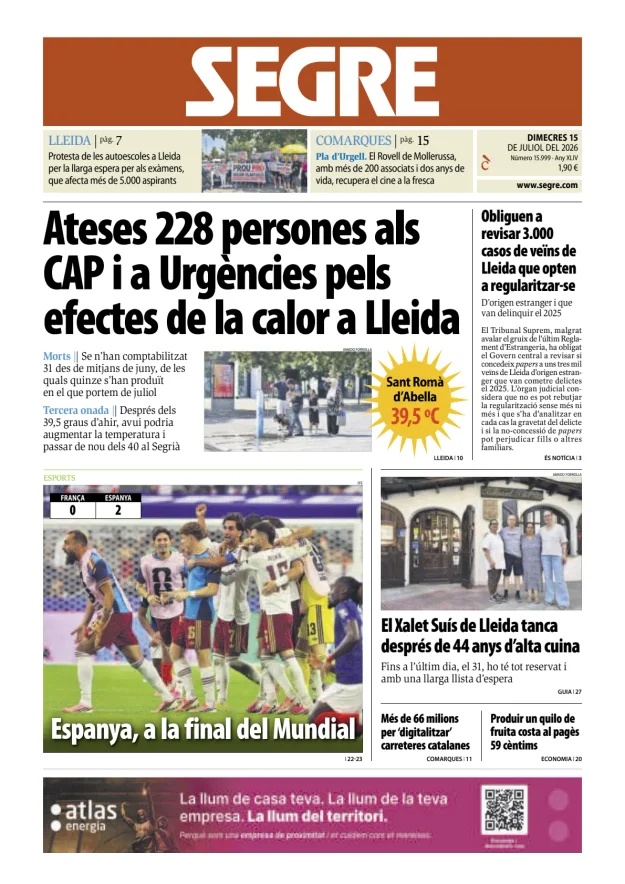 Diari Segre (Català) — 15/07