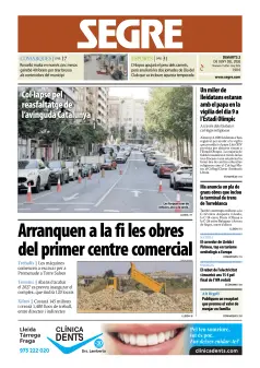 Portada de Diari Segre (Català), 2 de junio de 2026