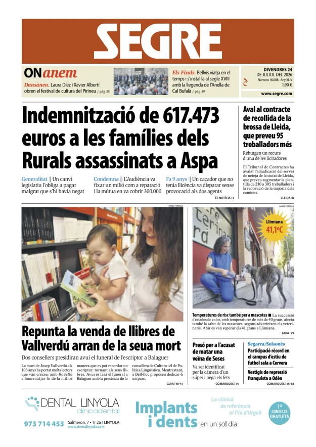 Portada de Diari Segre (Català)
