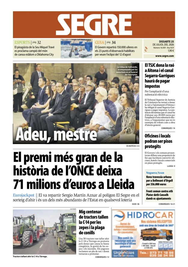 Portada de Diari Segre (Català)