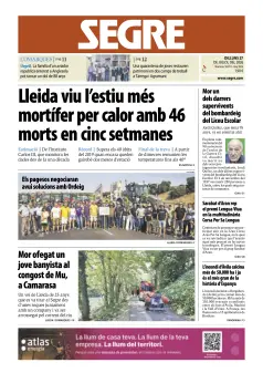 Portada de Diari Segre (Català), 27 de julio de 2026
