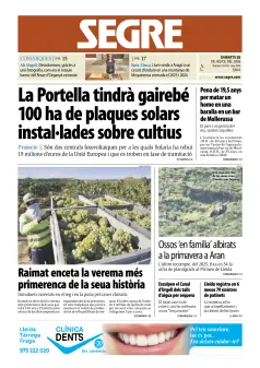 Portada de Diari Segre (Català), 28 de julio de 2026