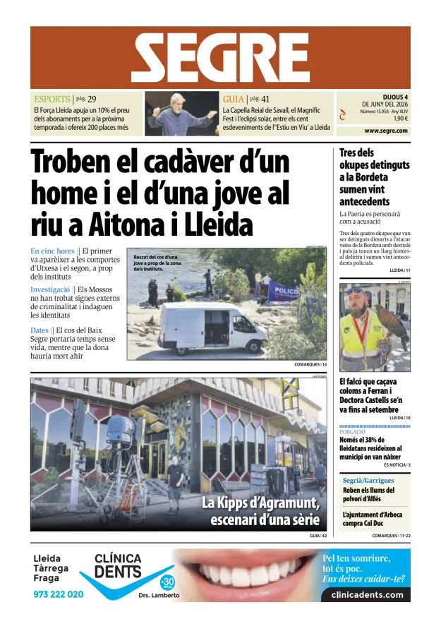 Portada de Diari Segre (Català)