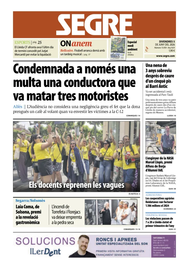Portada de Diari Segre (Català)