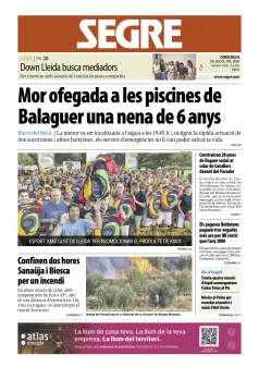 Portada de Diari Segre (Català), 8 de julio de 2026