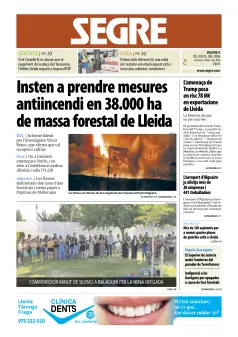 Portada de Diari Segre (Català), 9 de julio de 2026