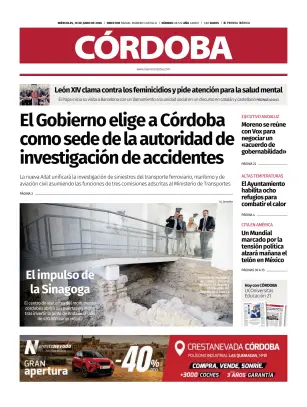 Portada de Diario Córdoba, 10 de junio de 2026