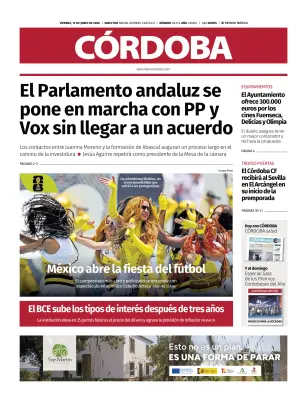Portada de Diario Córdoba, 12 de junio de 2026