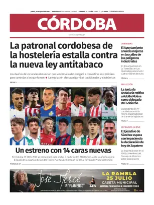Portada de Diario Córdoba, 23 de julio de 2026