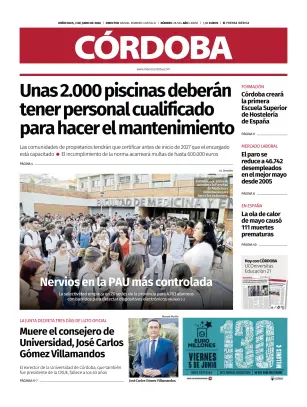 Portada de Diario Córdoba, 3 de junio de 2026