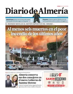 Portada de Diario de Almería, 10 de julio de 2026