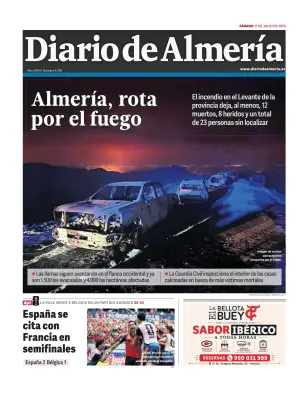 Portada de Diario de Almería, 11 de julio de 2026