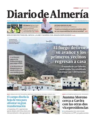 Portada de Diario de Almería, 12 de julio de 2026