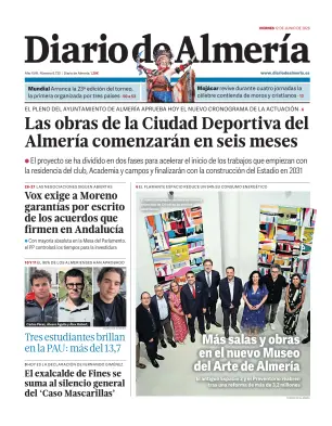 Portada de Diario de Almería, 12 de junio de 2026