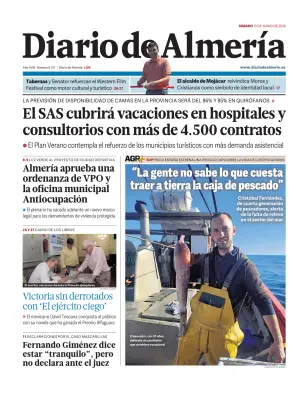 Portada de Diario de Almería, 13 de junio de 2026