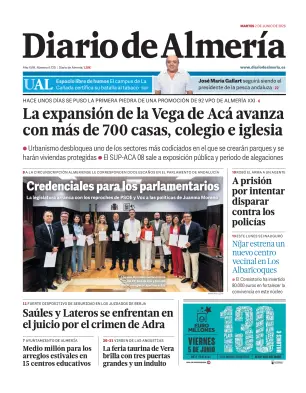 Portada de Diario de Almería, 2 de junio de 2026