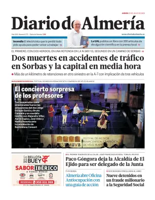 Portada de Diario de Almería, 23 de julio de 2026