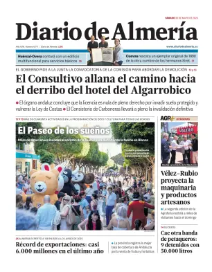 Portada de Diario de Almería, 30 de mayo de 2026