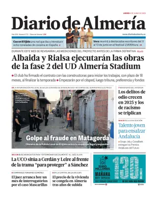 Portada de Diario de Almería, 4 de junio de 2026