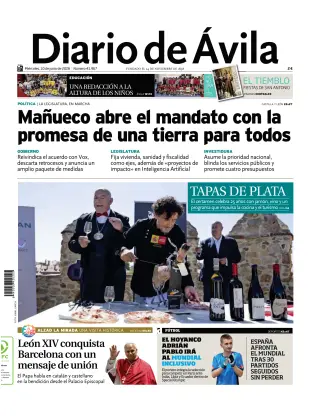 Portada de Diario de Ávila, 10 de junio de 2026