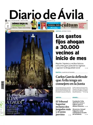 Portada de Diario de Ávila, 11 de junio de 2026