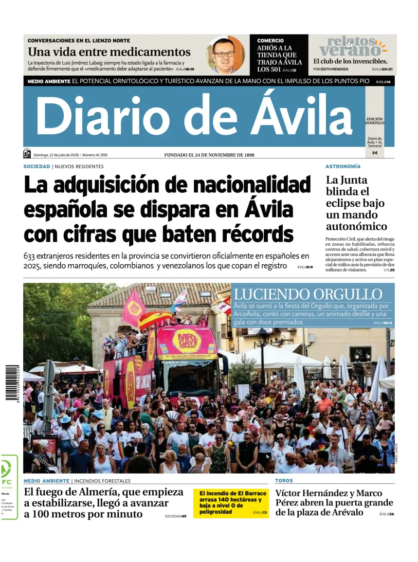 Portada de Diario de Ávila