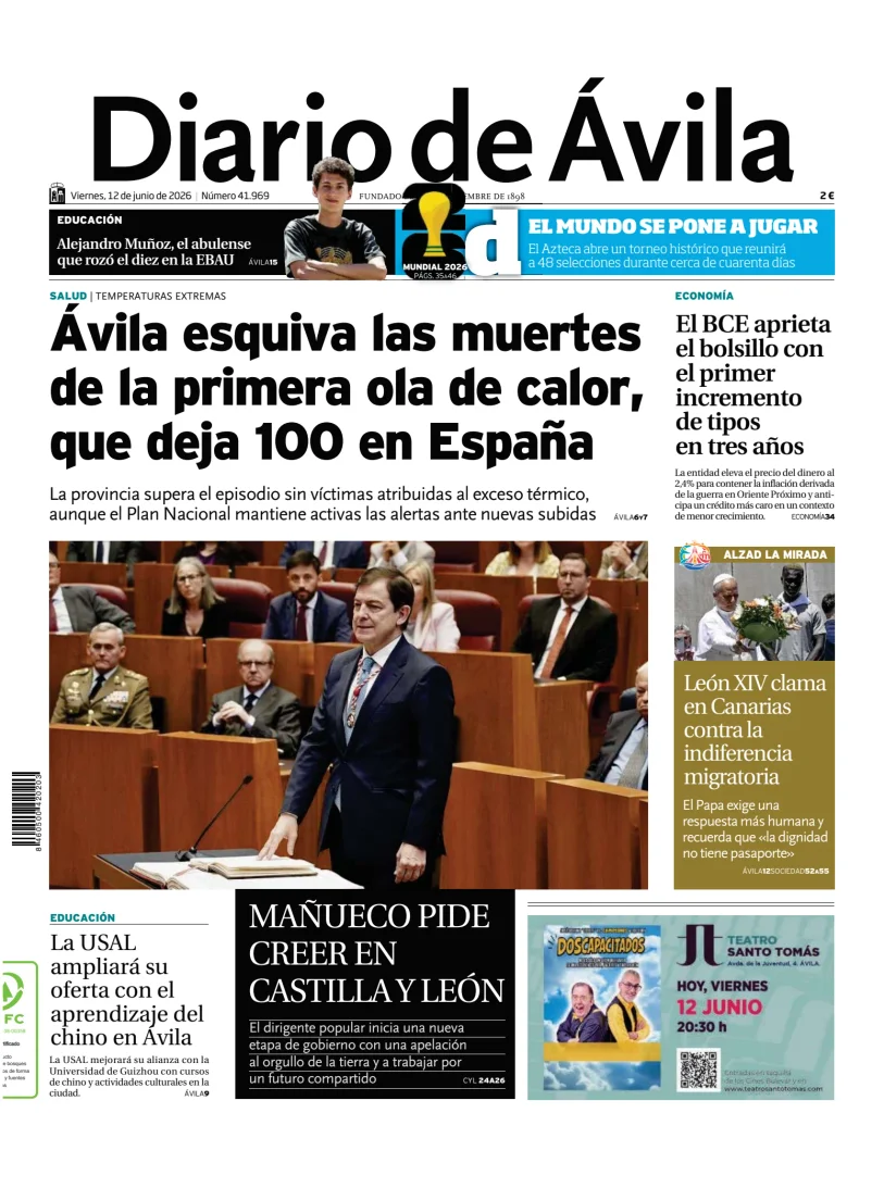 Portada de Diario de Ávila